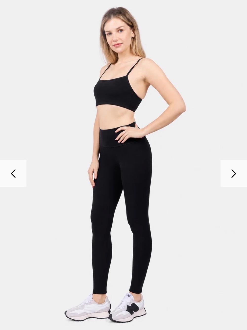 LEZAT Sara Organic Cotton High Rise Leggings Black L NWT
